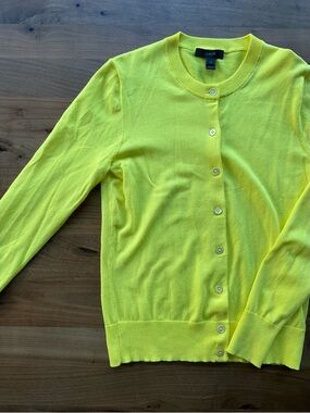 J. Crew Yellow Crewneck Cardigan